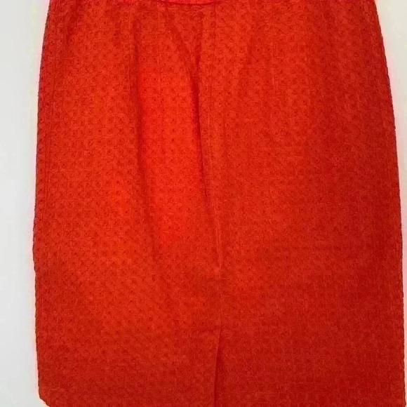 Coldwater Creek Beautiful Orange Eyelet Weave Pattern Skirt, Size 4 - Picture 3 of 7